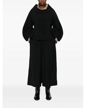 Comme des Garçons Elasticated-Waistband Cropped Pants - Black