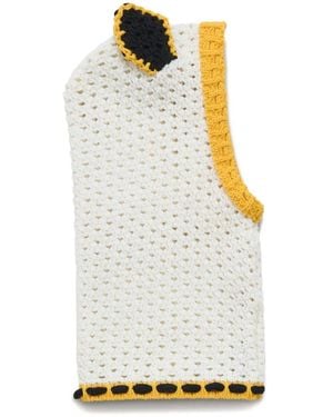 Marni Cagoule En Crochet À Design Color Block - White