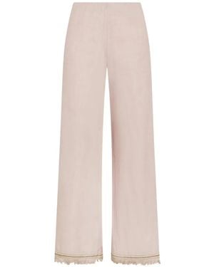 Seventy Fringed-Detail Linen Trousers - White
