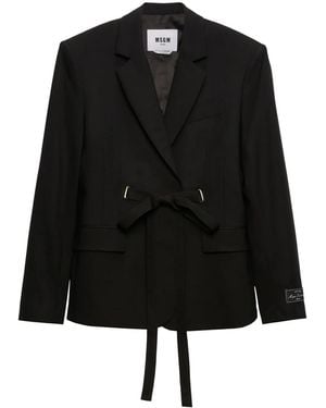 MSGM Logo-Tag Blazer - Black
