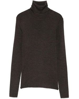 P.A.R.O.S.H. Wollen Gebreid Vest Met Col - Zwart