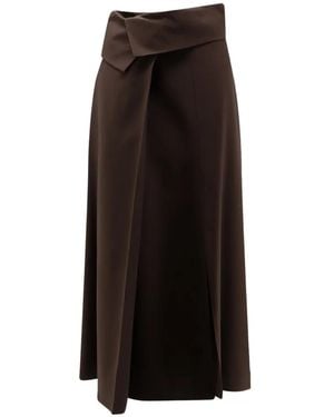 Alysi Fold-Detail Skirt - Black