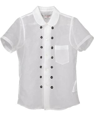 Comme des Garçons Sheer Button Detail Blouse - White