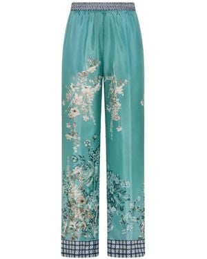Seventy Floral Print Trousers - Green