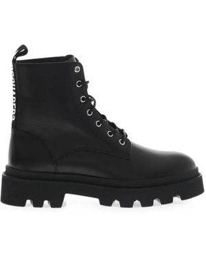 DSquared² Logo-Tape Lace-Up Boots - Black