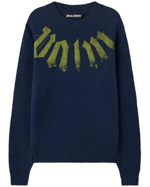 Palm Angels Sweat À Logo Imprimé - Blue