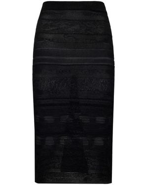 Laneus Knit Midi Skirt - Black