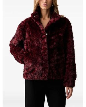 Silvian Heach Faux-Fur High-Neck Jacket - Red
