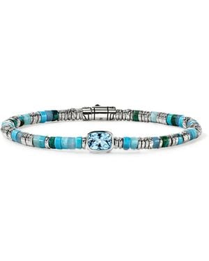 John Hardy Bracciale Heishi Con Topazio - Bianco