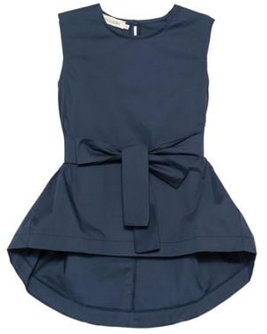 MOUTAKI Sleeveless Tie-Fastening Bouse - Blue