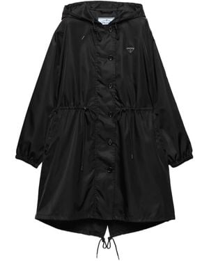 Prada Chubasquero Con Logo Triangular - Negro