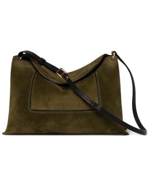 Wandler Suede Handbag With Adjustable Shoulder Strap (W 26 X H 17.5 X D 12 Cm) - Green