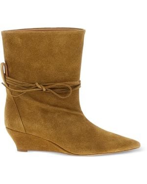Odissi Gemma Wedge Ankle Boots - Brown