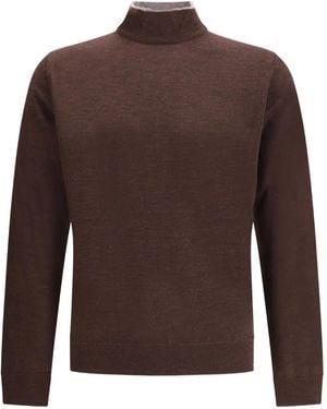 Cruna Langärmeliger Pullover mit Stehkragen - Braun