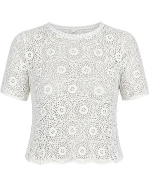 Nili Lotan Elionne Crochet-Knit Blouse - White