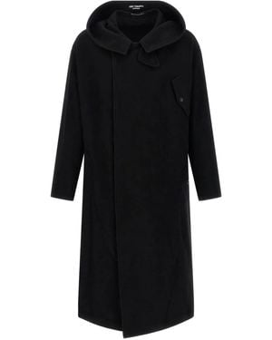 Yohji Yamamoto Hooded Snap Coat - Black