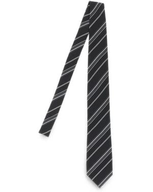 Tom Ford Diagonal-Striped Silk Tie - Black