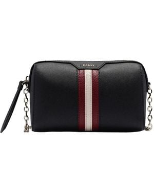 Bally Sac Porté Épaule À Détail Rayé - Noir