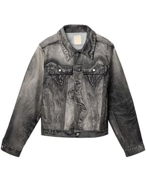 CAMPERLAB Swirl-Print Denim Jacket - Grey