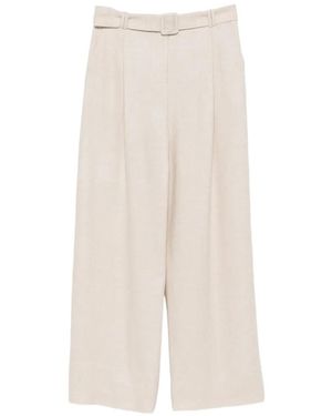 Eleventy Belted Pleated Pants - White