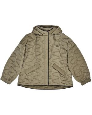 Bimba Y Lola Quilted Hooded Jacket - Green