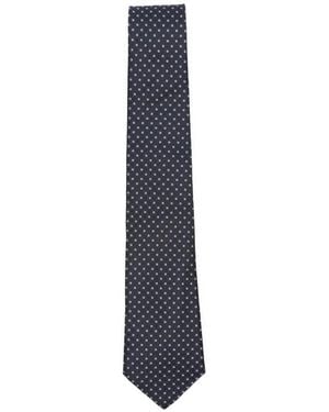 Canali Geometric-Pattern Silk Tie - Blue
