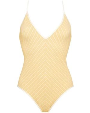 Eres Lounge V-Neckline Cross-Back Swimsuit - White