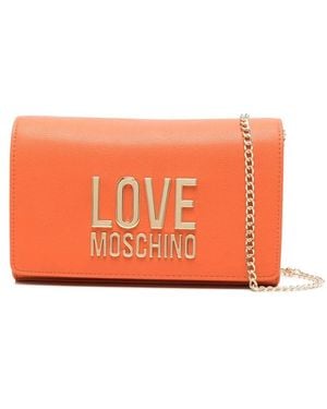 Love Moschino Logo-Plaque Crossbody Bag - Orange