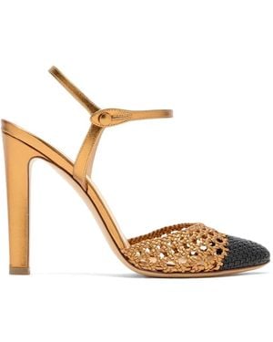 Francesco Russo Woven t-strap pumps - Blanco