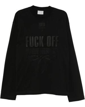 Vetements Embroidered short-sleeved T-shirt - Schwarz