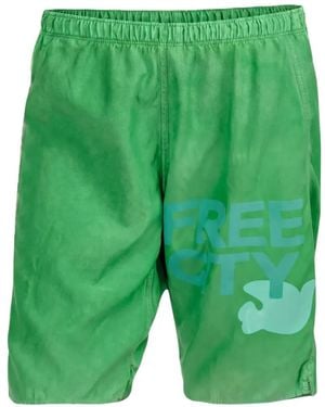 Freecity Logo-Print Elasticated Shorts - Green