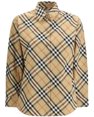 Burberry Plaind-Pattern Shirt - White