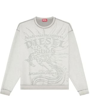 DIESEL Sweatshirt With Dévoré Print - White