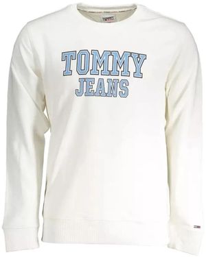 Tommy Hilfiger Logo-Print Crew-Neck Sweatshirt - White