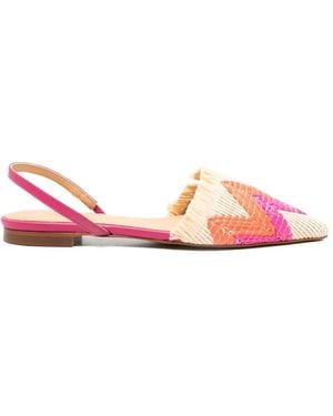 Castañer Berta Fringed Flat Court Shoes - Pink