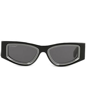 Off-White c/o Virgil Abloh Sonnenbrille Mit Runden Gläsern - Grau