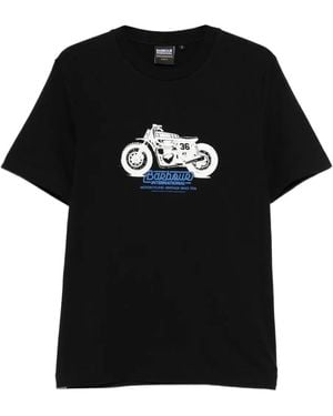 Barbour Motorcycle-Print T-Shirt - Black