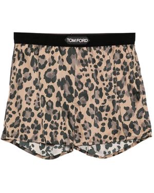 Tom Ford Leopard-Print Boxer - White