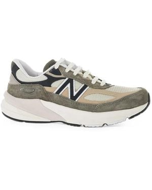 New Balance 990V6 Suede-Panelled Sneakers - White