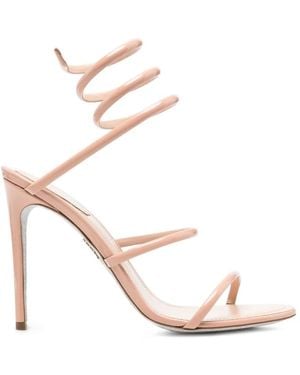 Rene Caovilla Cleo Patent-Leather Sandals - White
