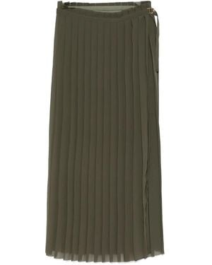 Ami Paris Pleated Midi Skirt - Green