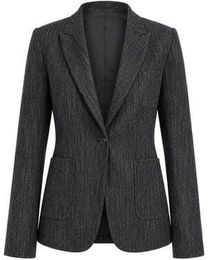 Eleventy Blazer Boutonné À Revers Crantés - Black