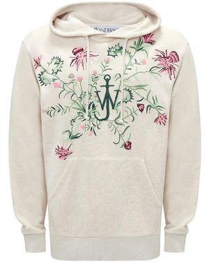 JW Anderson Beige Cotton Hoodie - Grey