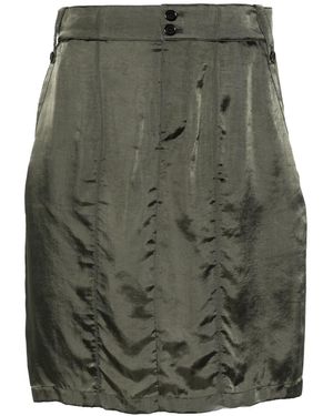 Saint Laurent Satin Pencil Mini Skirt - Green