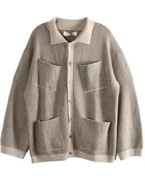MUTEDANCE Patch-Pocket Cardigan - Brown