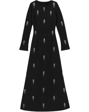 Jonathan Simkhai Philippa Long-Sleeve Ribbed Midi Dress in Black | Lyst