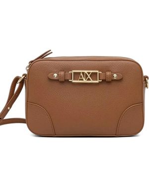 ARMANI EXCHANGE Bandolera Con Placa Del Logo - Marrón