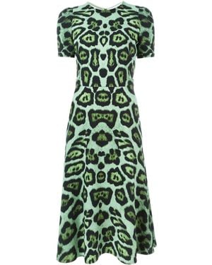 Givenchy Leopard-Print A-line Dress - Green