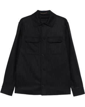Incotex Chest-Pocket Button Shirt - Black