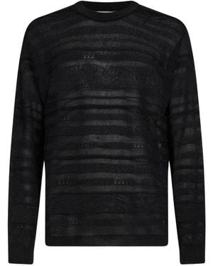 Laneus Striped-Knitted Jumper - Black